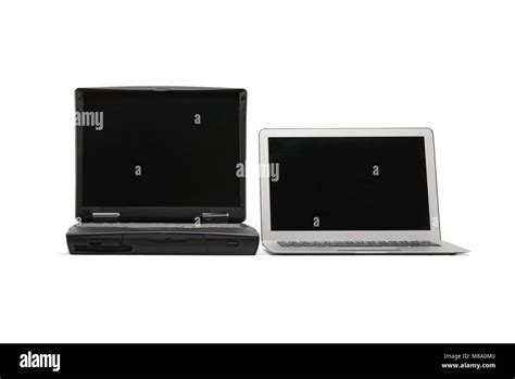 Comparing Of Laptops New Modern And Old Laptop Present And Past