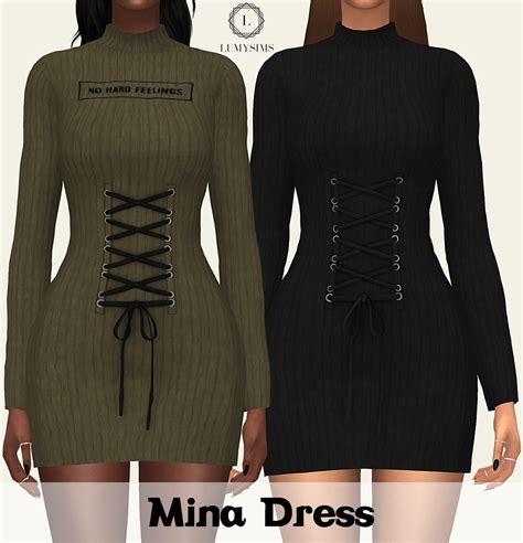 Sims4sisters — Lumysims Mina Dress 25 Swatches Shadow Map