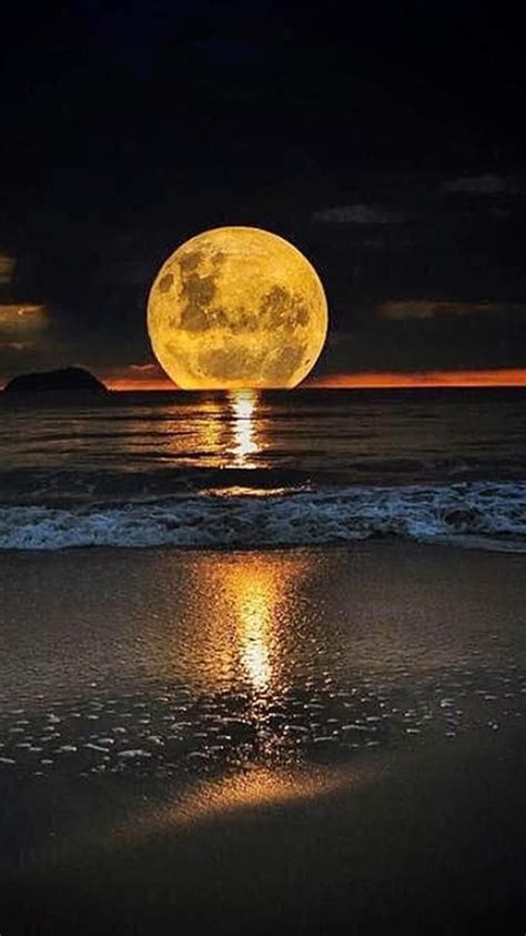720p Free Download Full Moon And Sea Sunset Beautiful Moon Nature