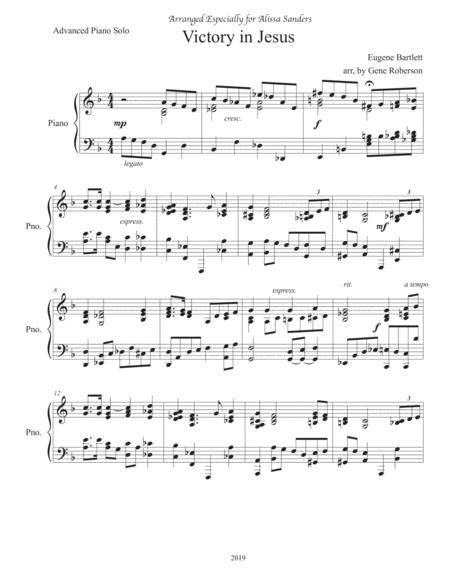 Preview Victory In Jesus Concert Piano Solo Advanced S Sheet Music Plus