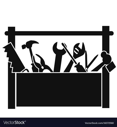 Black Tools Box Royalty Free Vector Image Vectorstock