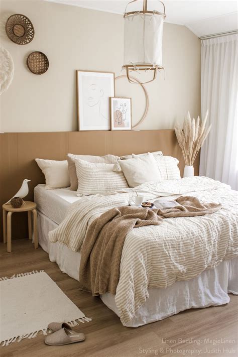 Earthy Bedroom With Soft Linen Bedding Magiclinen Brown Bedroom