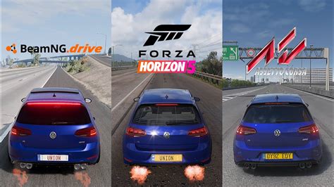 Beamng Drive Vs Forza Horizon Vs Assetto Corsa Vw Golf R Sound