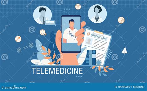 Telemedicine Banner Advertising Medical Mobile App Stock Vector