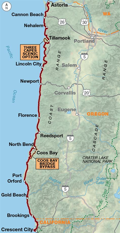 Oregon Coast Highway Map Secretmuseum