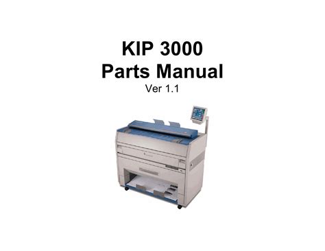 Copies may be delivered to the integrated front stacker or directed to a rear kip. KIP 3000 Parts Manual