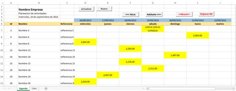 Ejemplo De Agenda En Excel Image To U