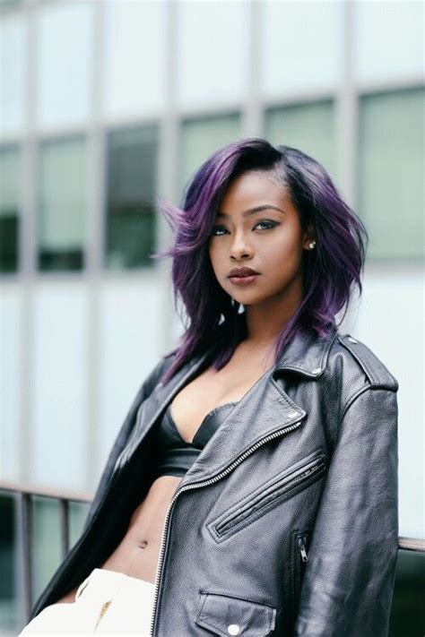 If you are an office lady, opt for this standard hair color. Justine skye purple ombre bob | Hair color for women, Hair ...