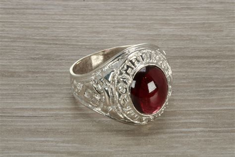 Gents Sterling Silver College Ring Etsy