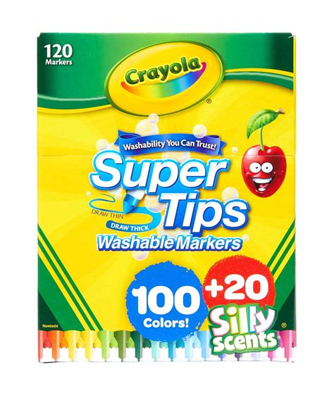 Buy Crayola Super Tips Marker Set 120ct Bulk Washable Markers For