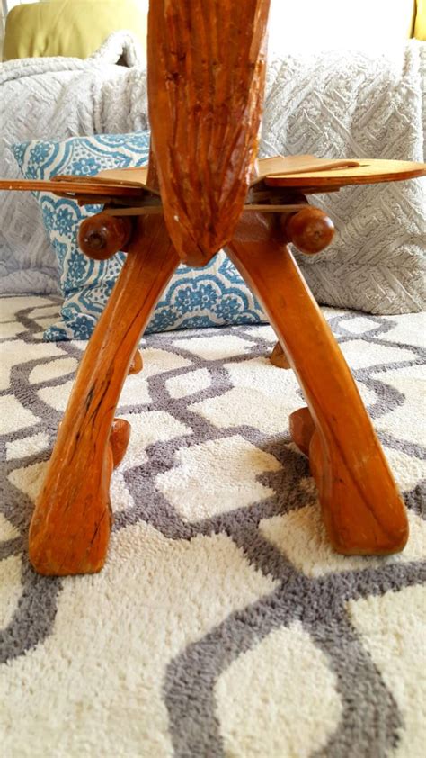 vintage bohemian carved camel saddle foot stool or ottoman etsy