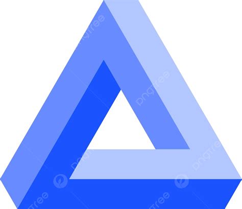 Iconic Blue Penrose Triangle A Geometric 3d Object An Optical Illusion