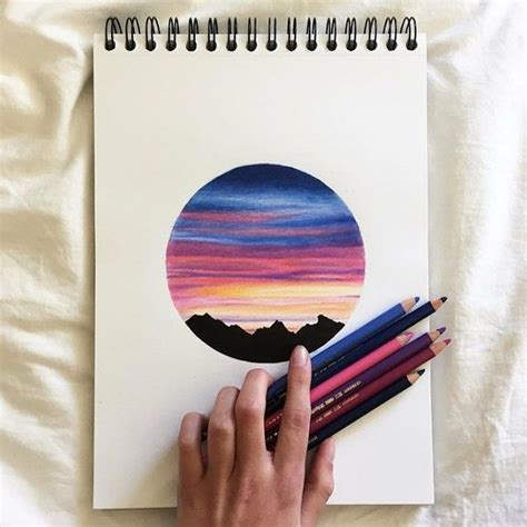 Shading Techniques Sunset With Pencil Colours Art Color Pencil Art
