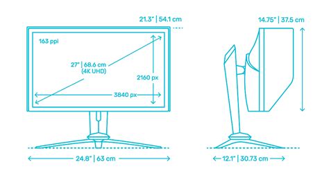 Acer Predator Xb3 27” Dimensions And Drawings Dimensionsguide