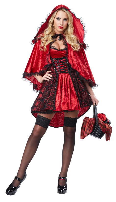 Women's Gothic Little Red Riding Hood Costume Halloween Fancy Dress - Red Riding Hood Costume : Halloween Evil Little Red Riding Hood Costume