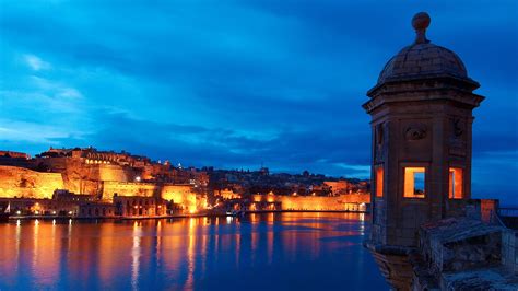 View Of The City From Senglea Tower Gardjola Gardens Valletta Malta