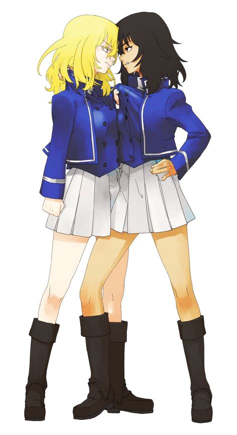Andou And Oshida Girls Und Panzer Drawn By Hp23 Danbooru