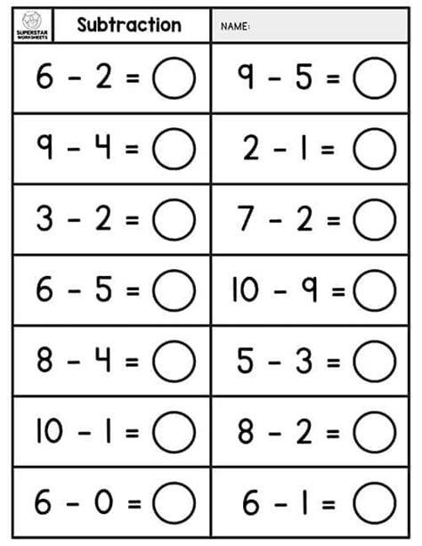 Free Printable Subtraction Worksheets Without Regrouping
