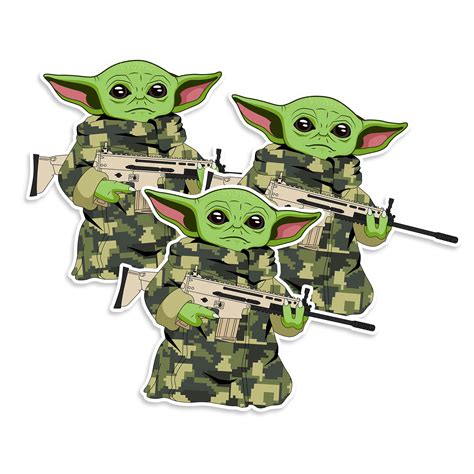 The Tactical Child Baby Yoda Fan Art Vinyl Sticker Laptop Etsy