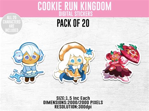 Cookie Run Stickers Pack Cookie Run Kingdom Stickers Pack Etsy