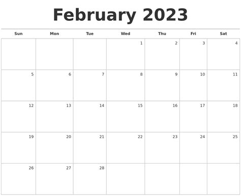 May 2023 Month Calendar