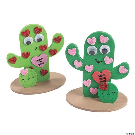 3d Valentine Cactus Craft Kit Makes 12 Oriental Trading