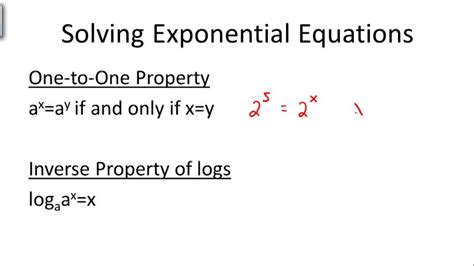 Solving Exponential Equations Overview Video Algebra Ck 12
