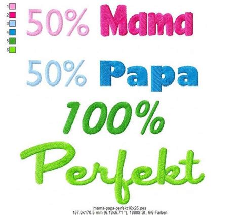 50 Mama 50 Papa Stickdatei Etsy