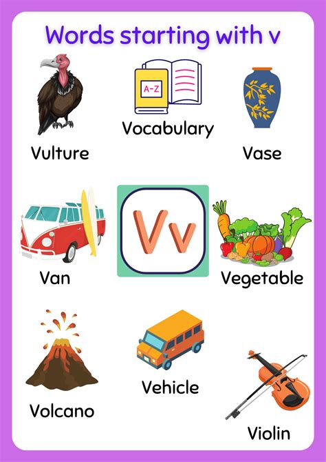 Free Printable Words That Start With V Worksheet About Preschool