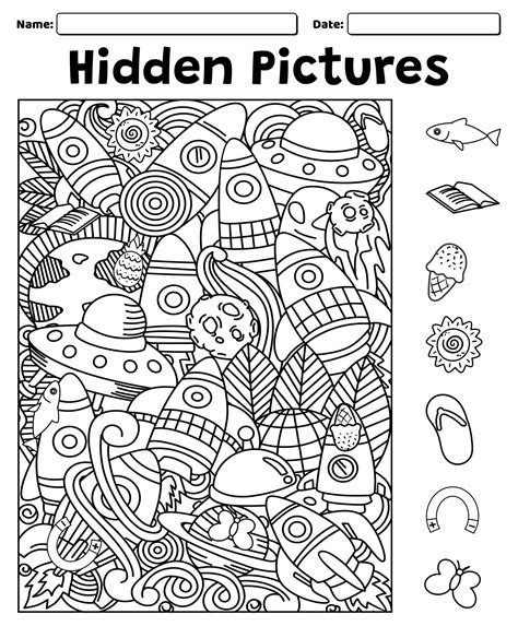 Printable Hidden Object Games Sheets