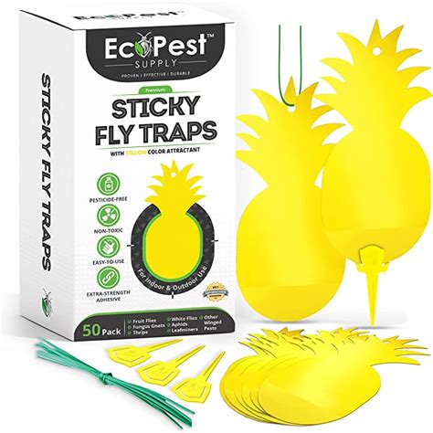 Yellow Sticky Traps 50 Pack Yellow Fly Paper Trap And Gnat Sticky