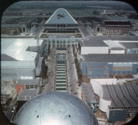 Expo 58 Brussels Worlds Fair View From Atomium Waterfalls And