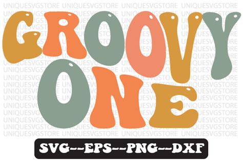 Groovy One Wavy Retro Svg Design Graphic By Uniquesvgstore · Creative