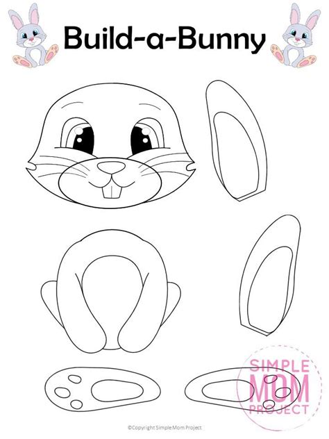 Bunny Templates To Print Happy Rabbit And Easter Egg Coloring Page