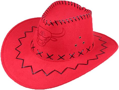 Nykkola Faux Felt Wide Brim Western Cowboy Hat Unisex Costume