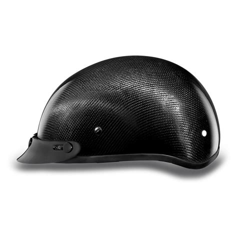 Daytona Helmets Skull Cap Grey Carbon Fiber Dot Open Face Motorcycle