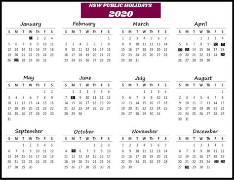 Read the list of public holidays 2020 and know on which dates there will be a public off. NSW Public Holidays Calendar 2020 Holiday Dates 2020