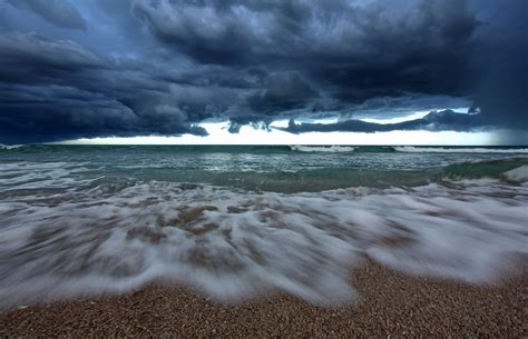 Bluegray Clouds Over The Ocean