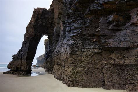 Beach Of The Cathedrals In Ribadeo Lugogalicia Stock Image Image Of