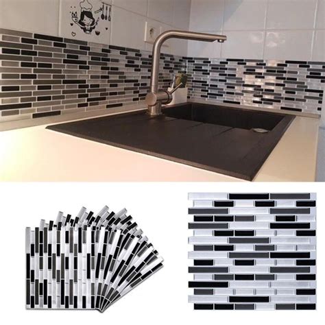 Self Adhesive Mosaic Tile Sticker Kitchen Backsplash Bathroom Wall Tile
