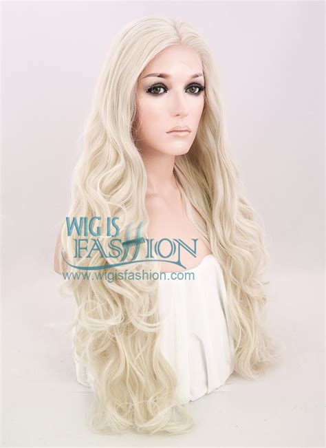 Wavy Platinum Blonde Lace Front Synthetic Wig Lw F Capelli