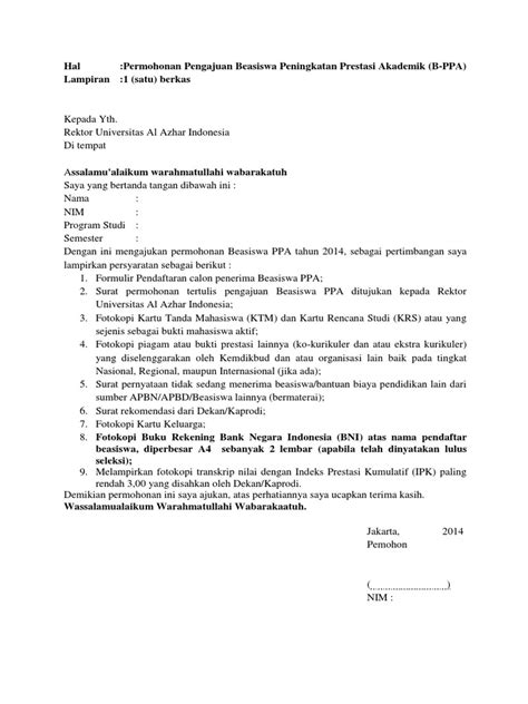 Detail Contoh Surat Permohonan Beasiswa Kepada Rektor Koleksi Nomer