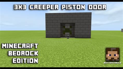 Minecraft Bedrock 3x3 Creeper Piston Door Youtube