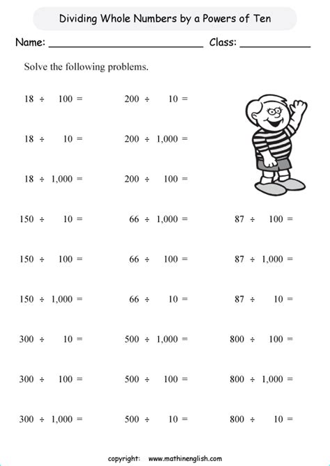 Dividing Large Numbers Worksheet With Answers