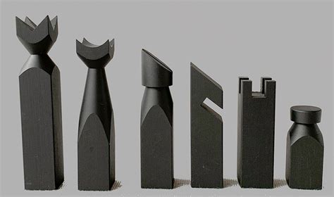Abstract geometric and minimalist chessmen. Satellite Minimalist Chess Set by Studio Anne Carlton ...