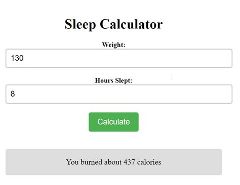 How Many Calories Do I Burn Sleeping Calculator Calculatorsgeek