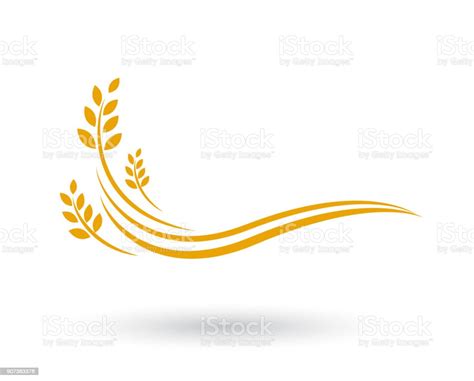 Agriculture Wheat Template Vector Icon Design Stock Illustration