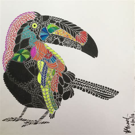 This is a print of my original watercolor painting. Toucan - Tropical Wonderland Book, Millie Marotta ...