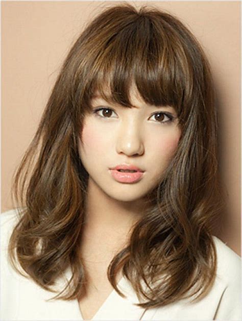 Asian Long Bob Hairstyles With Bangs For Wavy Hair Women Love