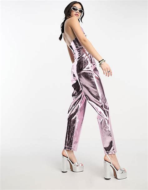 Amy Lynn Lupe Pants In Iced Pink Metallic Part Of A Set Asos